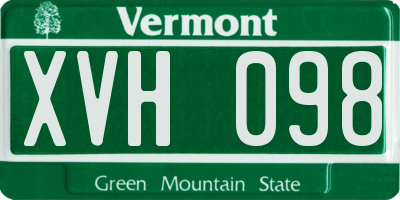 VT license plate XVH098