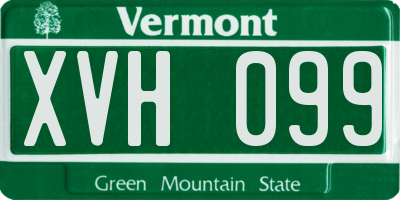 VT license plate XVH099