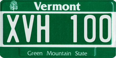 VT license plate XVH100