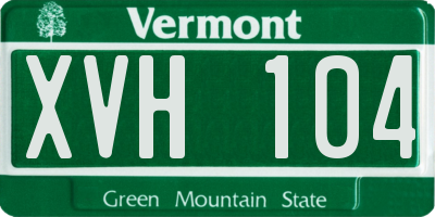VT license plate XVH104