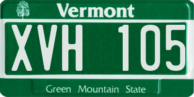 VT license plate XVH105