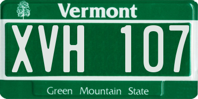 VT license plate XVH107