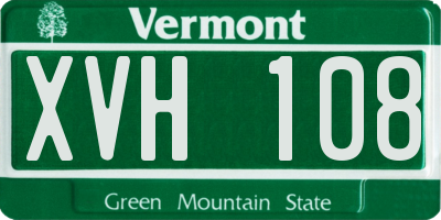VT license plate XVH108