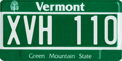 VT license plate XVH110