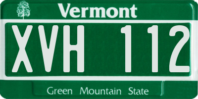 VT license plate XVH112