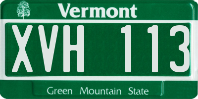 VT license plate XVH113