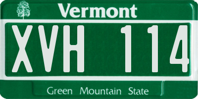 VT license plate XVH114