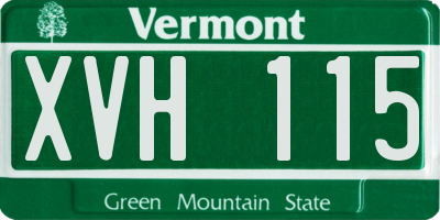 VT license plate XVH115