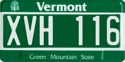 VT license plate XVH116