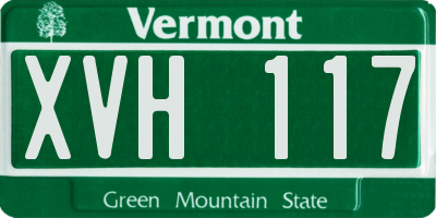 VT license plate XVH117