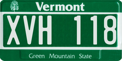 VT license plate XVH118