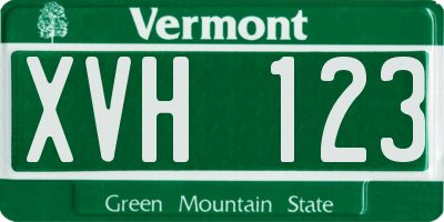 VT license plate XVH123