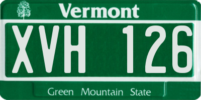 VT license plate XVH126