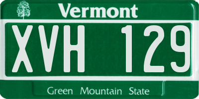 VT license plate XVH129