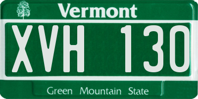 VT license plate XVH130