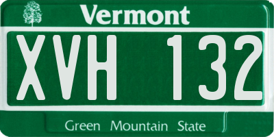 VT license plate XVH132