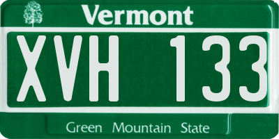 VT license plate XVH133