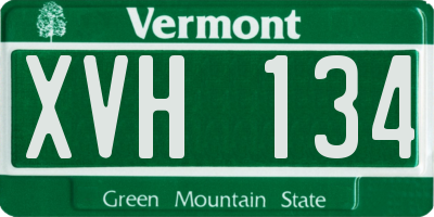 VT license plate XVH134