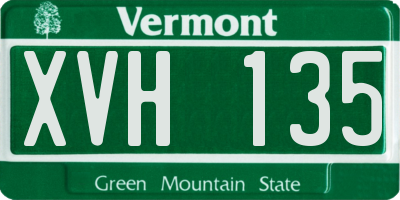 VT license plate XVH135