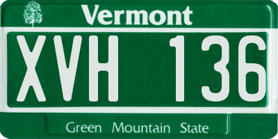 VT license plate XVH136