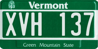 VT license plate XVH137