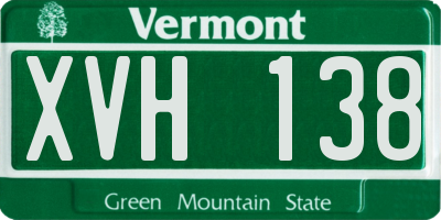 VT license plate XVH138