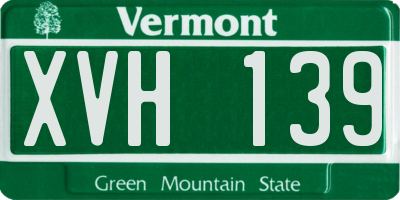 VT license plate XVH139