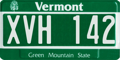 VT license plate XVH142