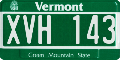 VT license plate XVH143