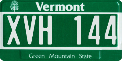 VT license plate XVH144