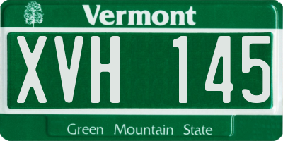 VT license plate XVH145