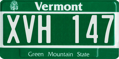 VT license plate XVH147