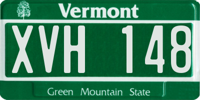 VT license plate XVH148