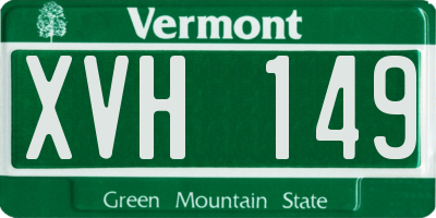 VT license plate XVH149