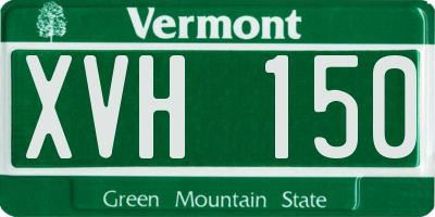 VT license plate XVH150