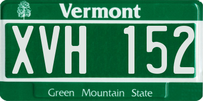 VT license plate XVH152