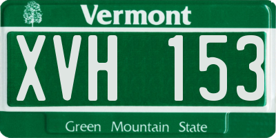 VT license plate XVH153