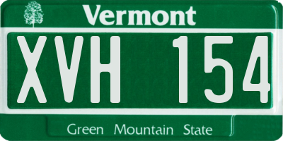 VT license plate XVH154