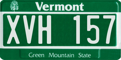 VT license plate XVH157