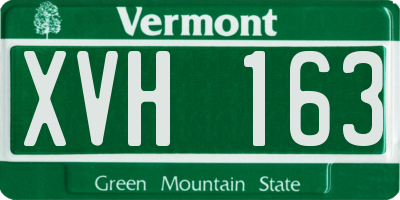 VT license plate XVH163