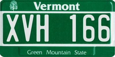 VT license plate XVH166