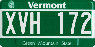 VT license plate XVH172