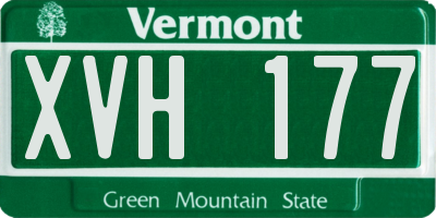 VT license plate XVH177