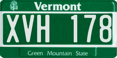 VT license plate XVH178
