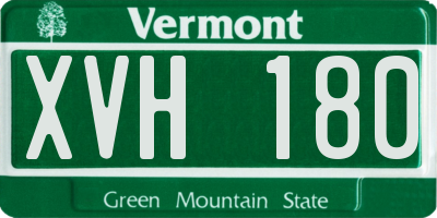 VT license plate XVH180