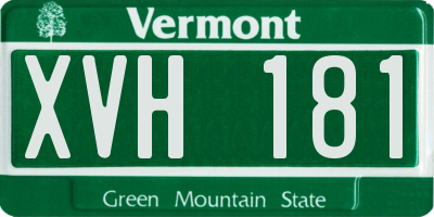 VT license plate XVH181
