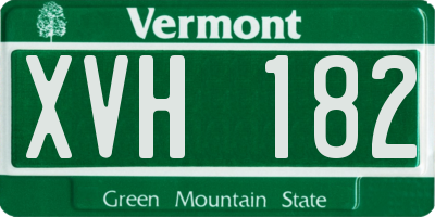 VT license plate XVH182