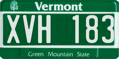 VT license plate XVH183