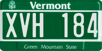 VT license plate XVH184