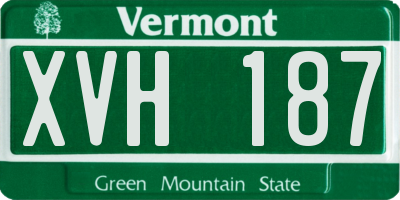 VT license plate XVH187